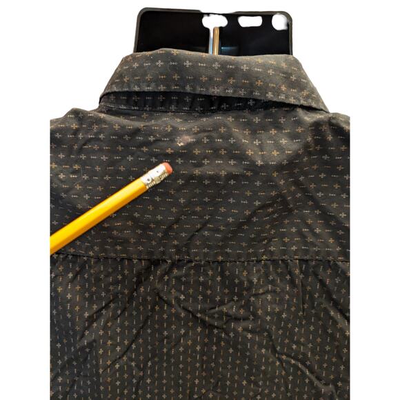 Franky Max Shirt Mens XL Short Sleeve Button Casual Collared Geometric Pattern - Picture 8 of 13